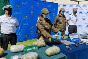 Operativo “Cosmo”: Policía Marítima, Fiscalía y Carabineros incautan más de 70 millones de pesos en droga